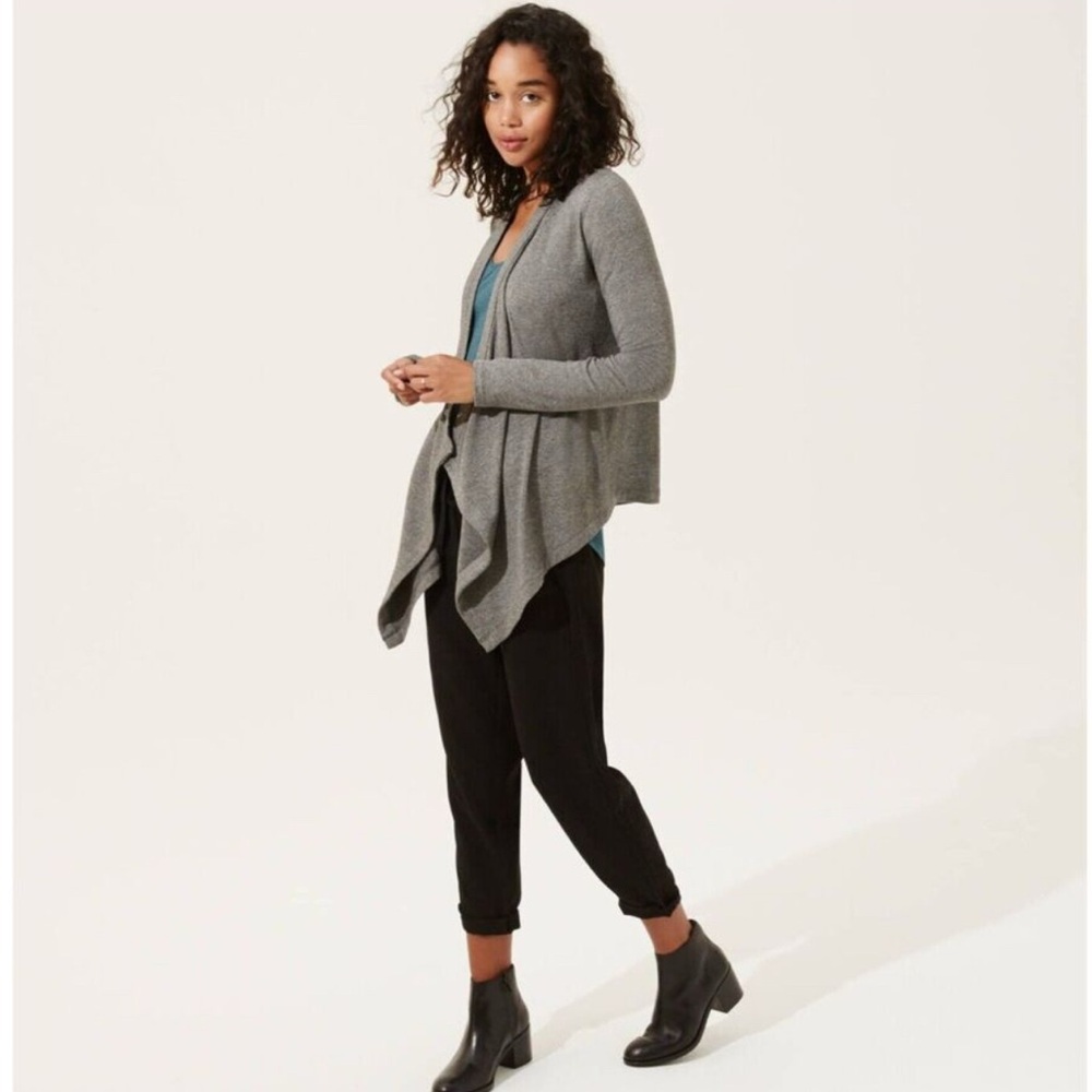 Lou & Grey Open Front Waterfall Cascading Cardigan Oversized Small